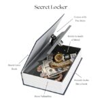 Metal Booksafe Style Cash Box with Lock (Brown) - Image 3