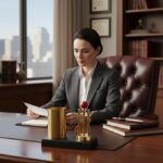 Elegant Gold Finish Metal Pen holder with Cricket Theme and Analog Table Clock Desk Organizer (Copy)