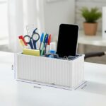 Shipping Container Pen Stand, Container Style Desk Organizer Pen Stand for Office Table Shipping Company (White)