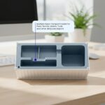 Shipping Container Pen Stand, Container Style Desk Organizer Pen Stand for Office Table Shipping Company (White) (Copy) - Image 4