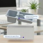 Shipping Container Pen Stand, Container Style Desk Organizer Pen Stand for Office Table Shipping Company (White) (Copy) - Image 3