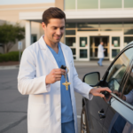 Doctor Logo Golden Plated Keychain Metal Keyring With Doctor Symbol/Caduceus - Image 7