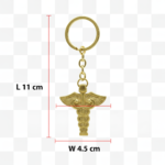 Doctor Logo Golden Plated Keychain Metal Keyring With Doctor Symbol/Caduceus - Image 8