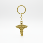 Doctor Logo Golden Plated Keychain Metal Keyring With Doctor Symbol/Caduceus - Image 4