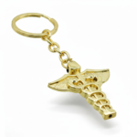Doctor Logo/Caduceus Golden Plated Keychain Metal Keyring