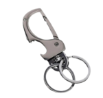 Heavy Duty Metal Keychain with Clip Hook & 2 Detachable Key Rings (LK8045) - Image 2