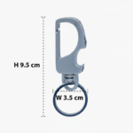 Heavy Duty Metal Keychain with Clip Hook & 2 Detachable Key Rings (LK8045) - Image 3