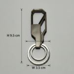 Heavy Duty Metal Keychain with Clip Hook & 2 Detachable Key Rings (LK9010) - Image 3