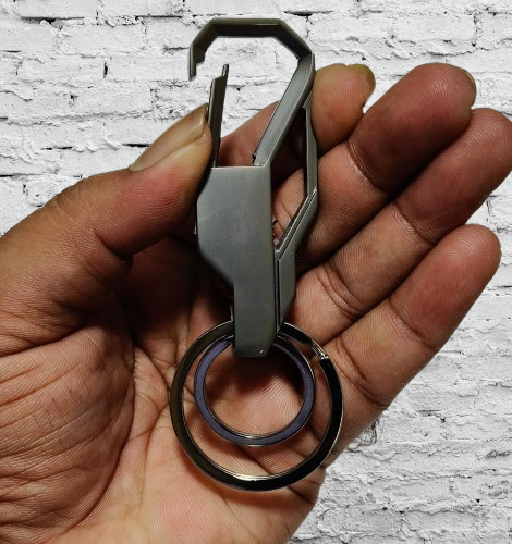 Heavy Duty Metal Keychain with Clip Hook & 2 Detachable Key Rings (LK9010)