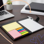 Memo Notepad A5 Diary Style with Sticky Notes and Clip Holder Along with Pen