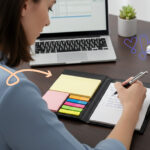 Memo Notepad A5 Diary Style with Sticky Notes and Clip Holder Along with Pen - Image 2