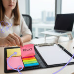 Memo Notepad A5 Diary Style with Sticky Notes and Clip Holder Along with Pen - Image 5