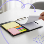Memo Notepad A5 Diary Style with Sticky Notes and Clip Holder Along with Pen - Image 6