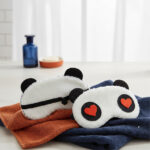Panda Sleeping Plush Eye Mask Nap Eye Shade Cartoon Blindfold Sleep Eyes Cover Sleeping Travel Rest Eye Patch Sleep Mask (Love Eyes)